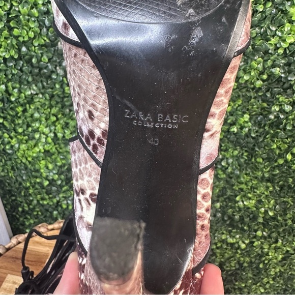 Zara lace up snake skin heels euc - Picture 10 of 11